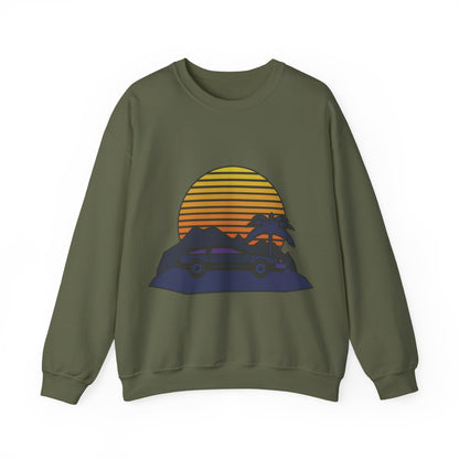 Retro Sunset Adventure Crewneck Sweatshirt | Road Trips | True North