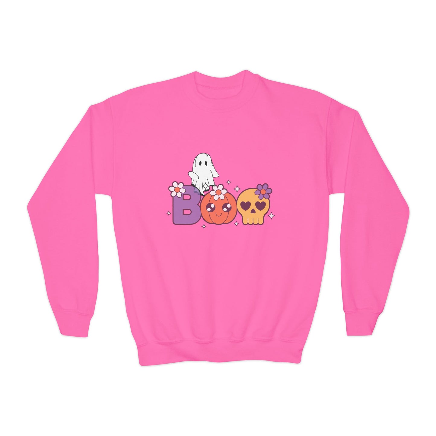 Cute Halloween Youth Crewneck Sweatshirt | BOO Graphic Sweatshirt | True North
