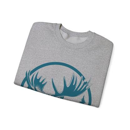Nature-Inspired Moose Crewneck Sweatshirt | Wildlife Enthusiasts | True North