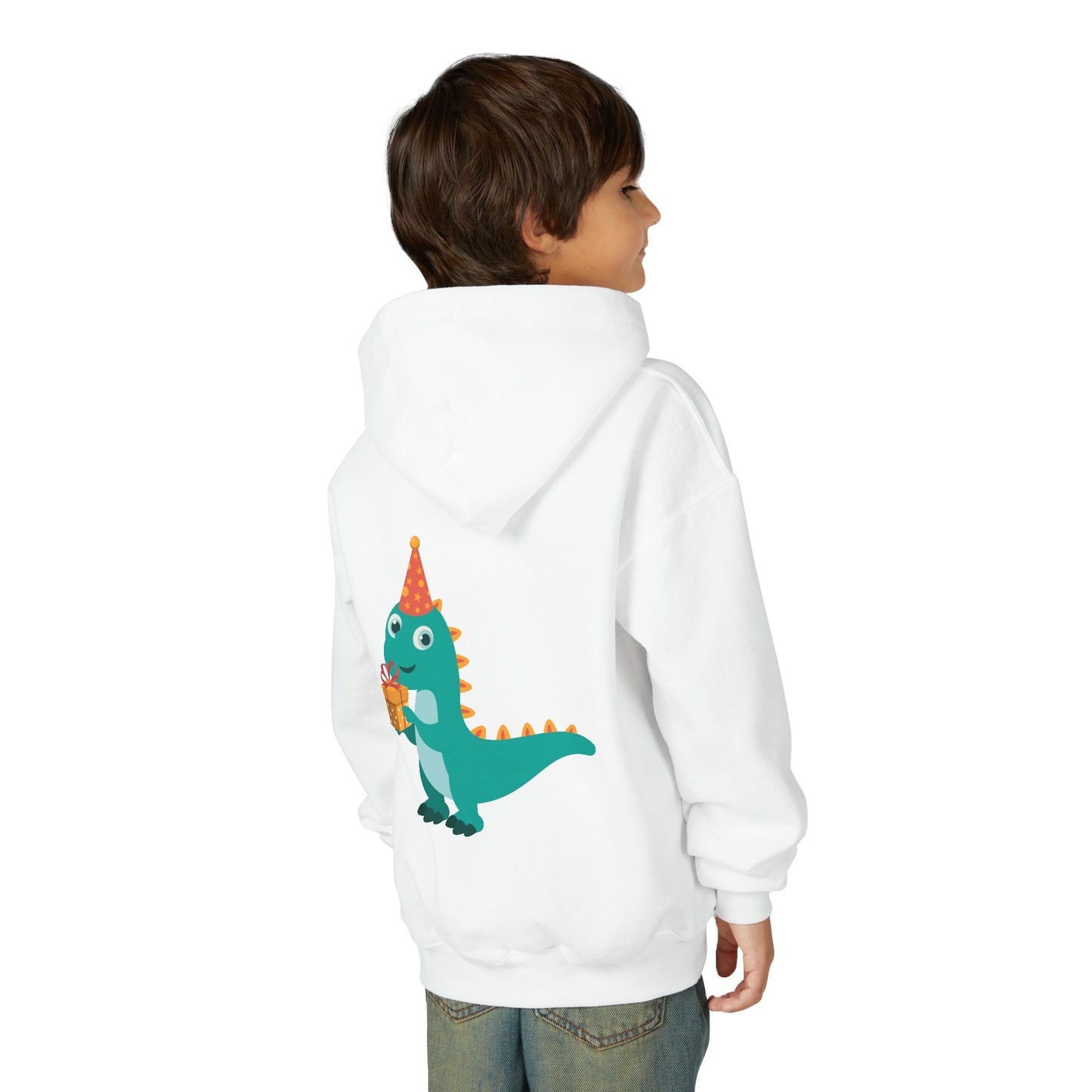 Fun Dinosaur Kids Party Hoodie | Train Design | True North