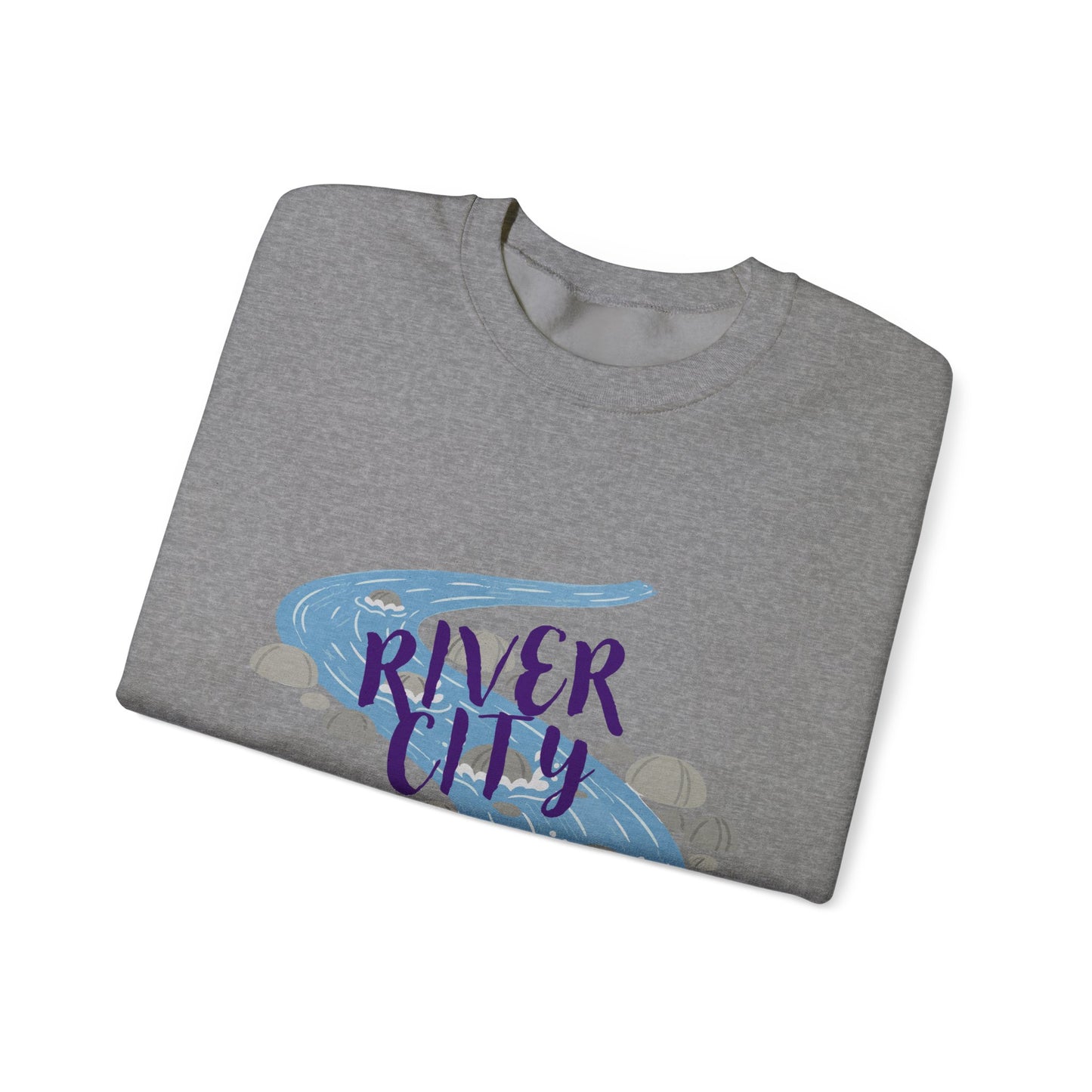 Spokane River City Crewneck Sweatshirt — Scenic River Graphic