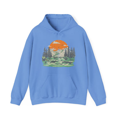 Scenic Design Nature-Inspired Hoodie | Cozy Camping Adventures | True North