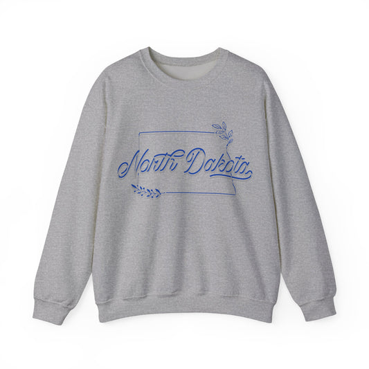North Dakota Floral Crewneck Sweatshirt | State Pride Clothing | True North