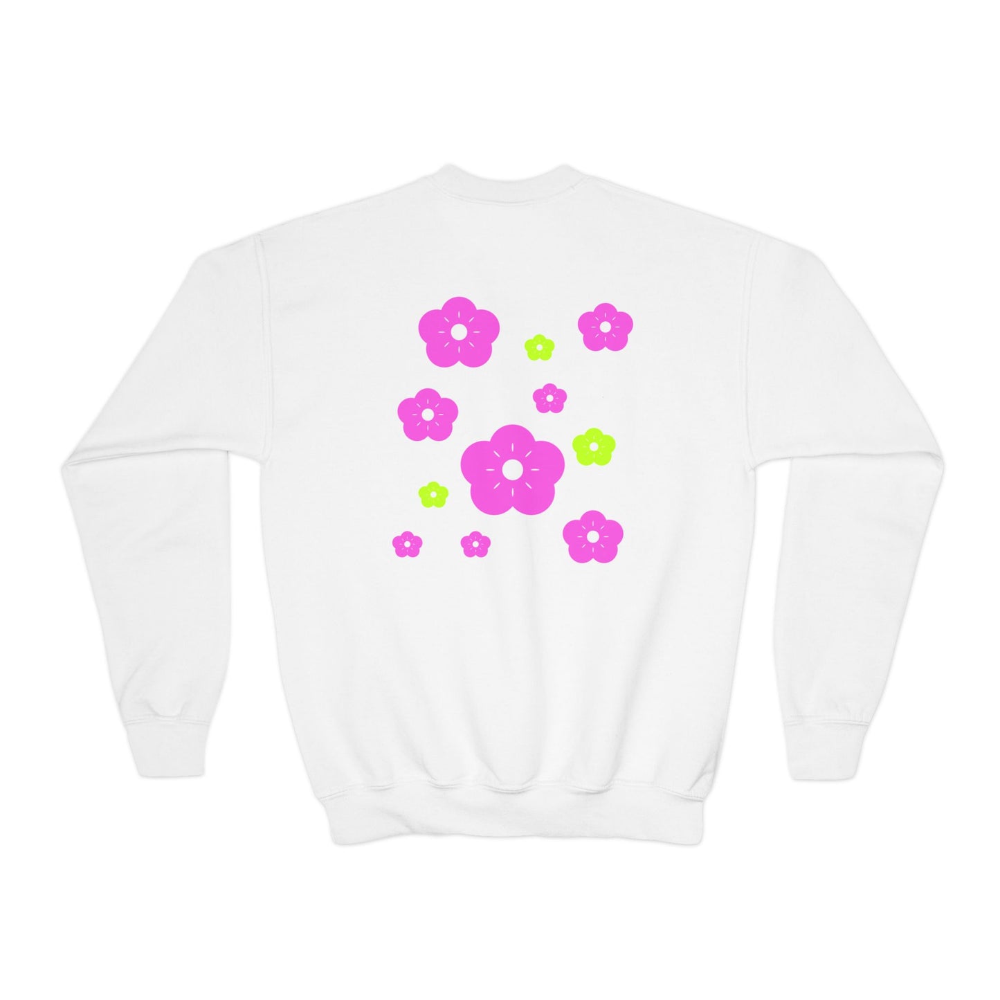 Colorful Butterfly & Flower Youth Crewneck Sweatshirt | Casual Wear | True North