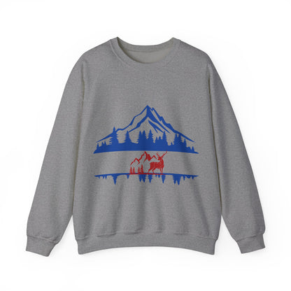 Nature-Inspired Graphic Crewneck Sweatshirt | Cozy Mountain Pullover | True North