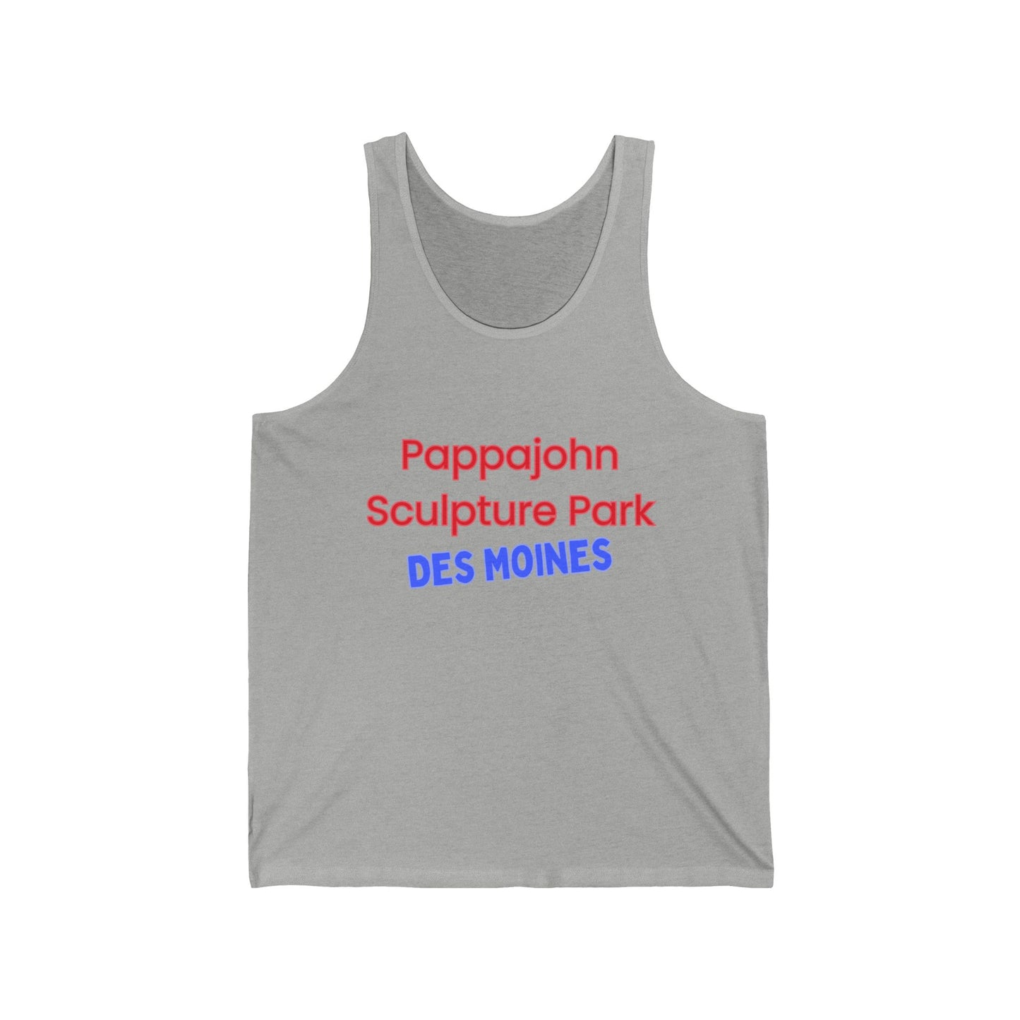 Pappajohn Sculpture Park Men/Unisex Tank Top | Retro Red & Blue Tourist Style | True North