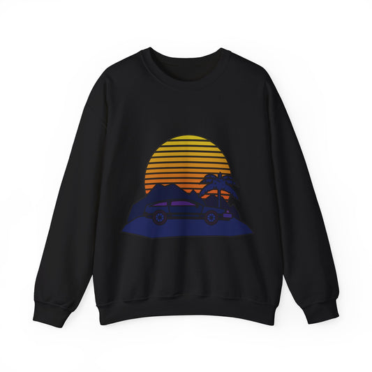 Retro Sunset Adventure Crewneck Sweatshirt | Road Trips | True North