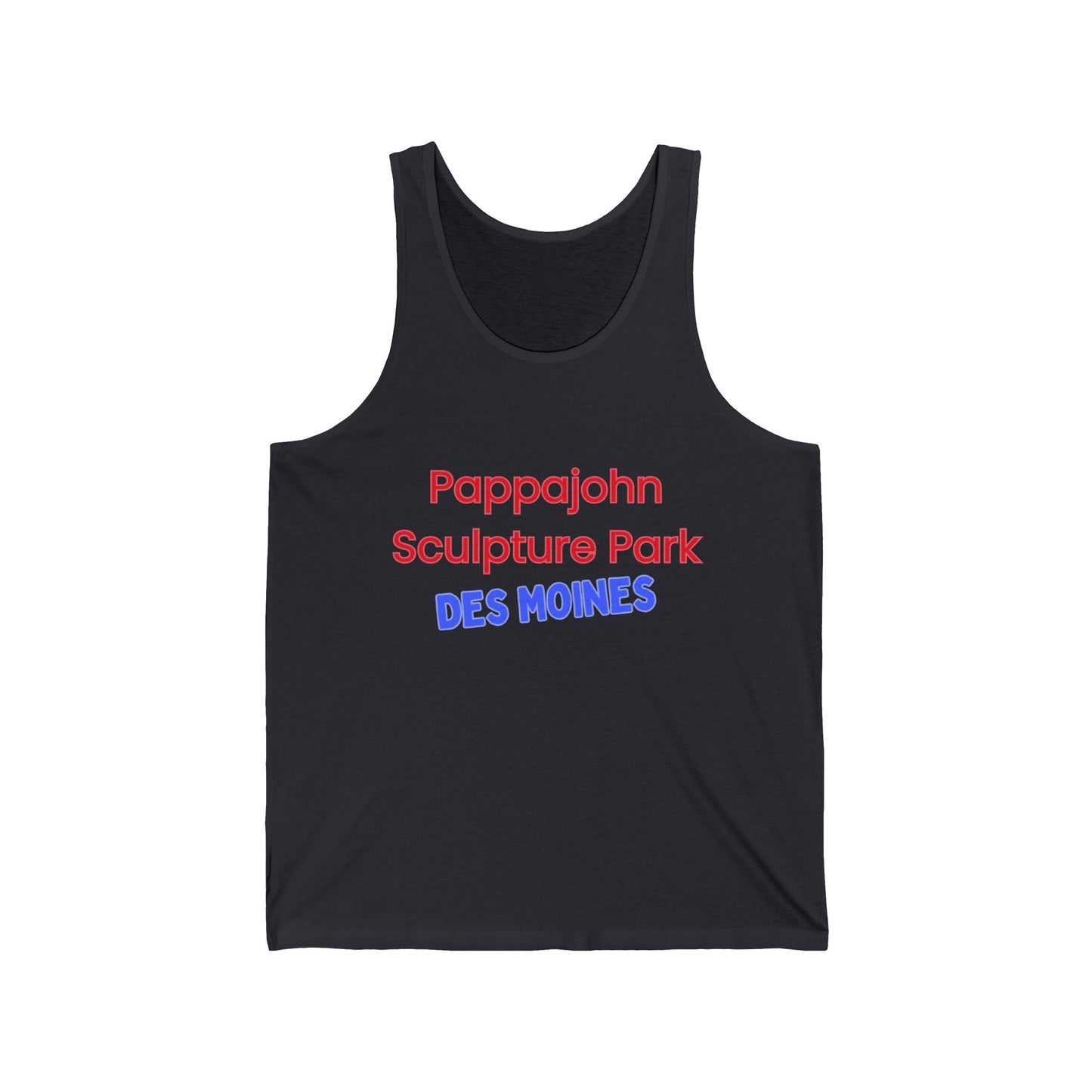 Pappajohn Sculpture Park Men/Unisex Tank Top | Retro Red & Blue Tourist Style | True North