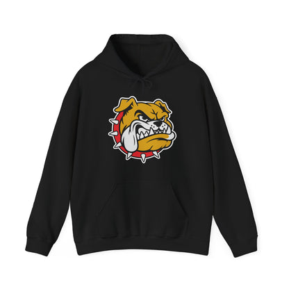 Bulldog Mascot Hoodie — Angry Spiked Collar Graphic Pullover DULUTH