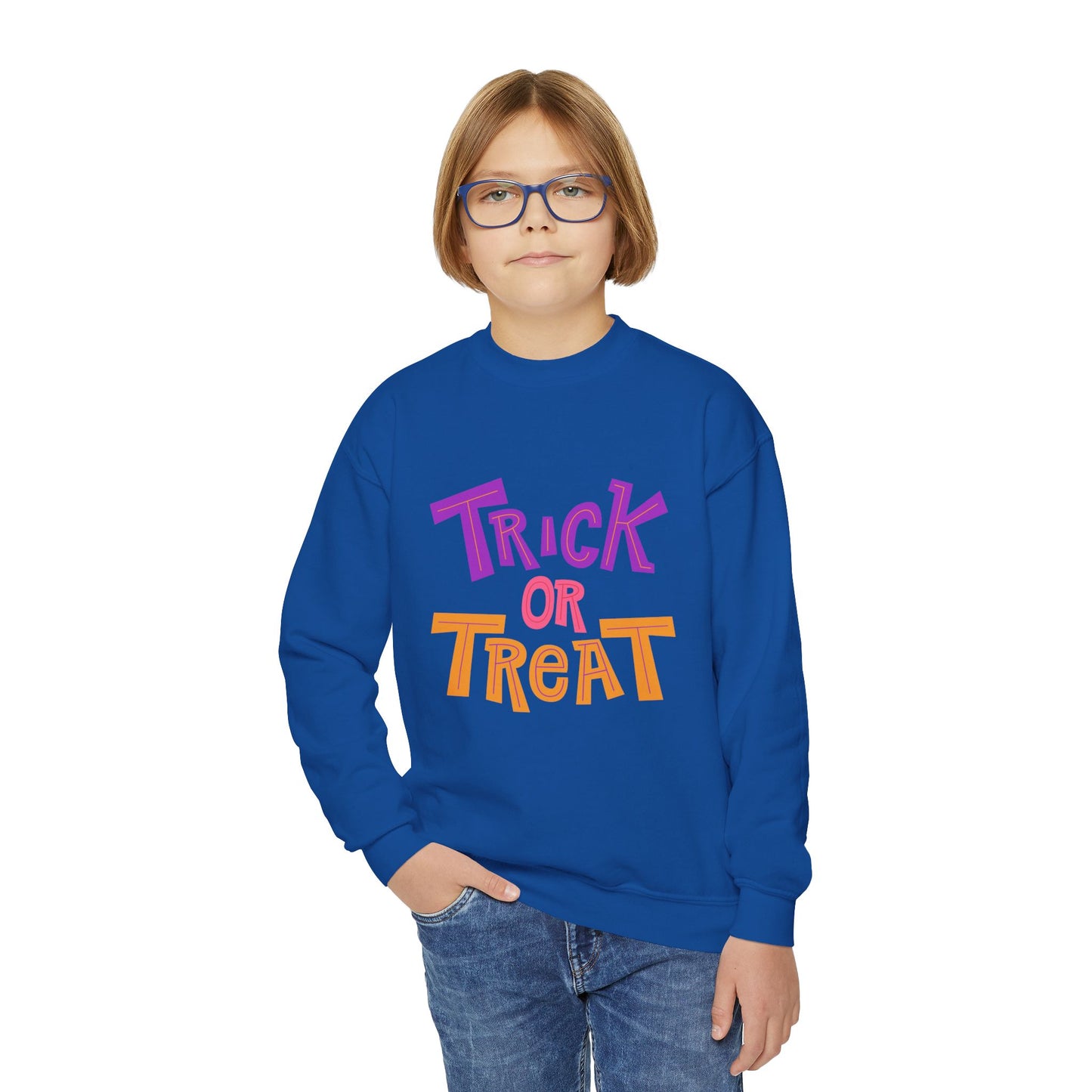 Youth Trick or Treat Crewneck Sweatshirt | Trick or Treat Clothing | True North