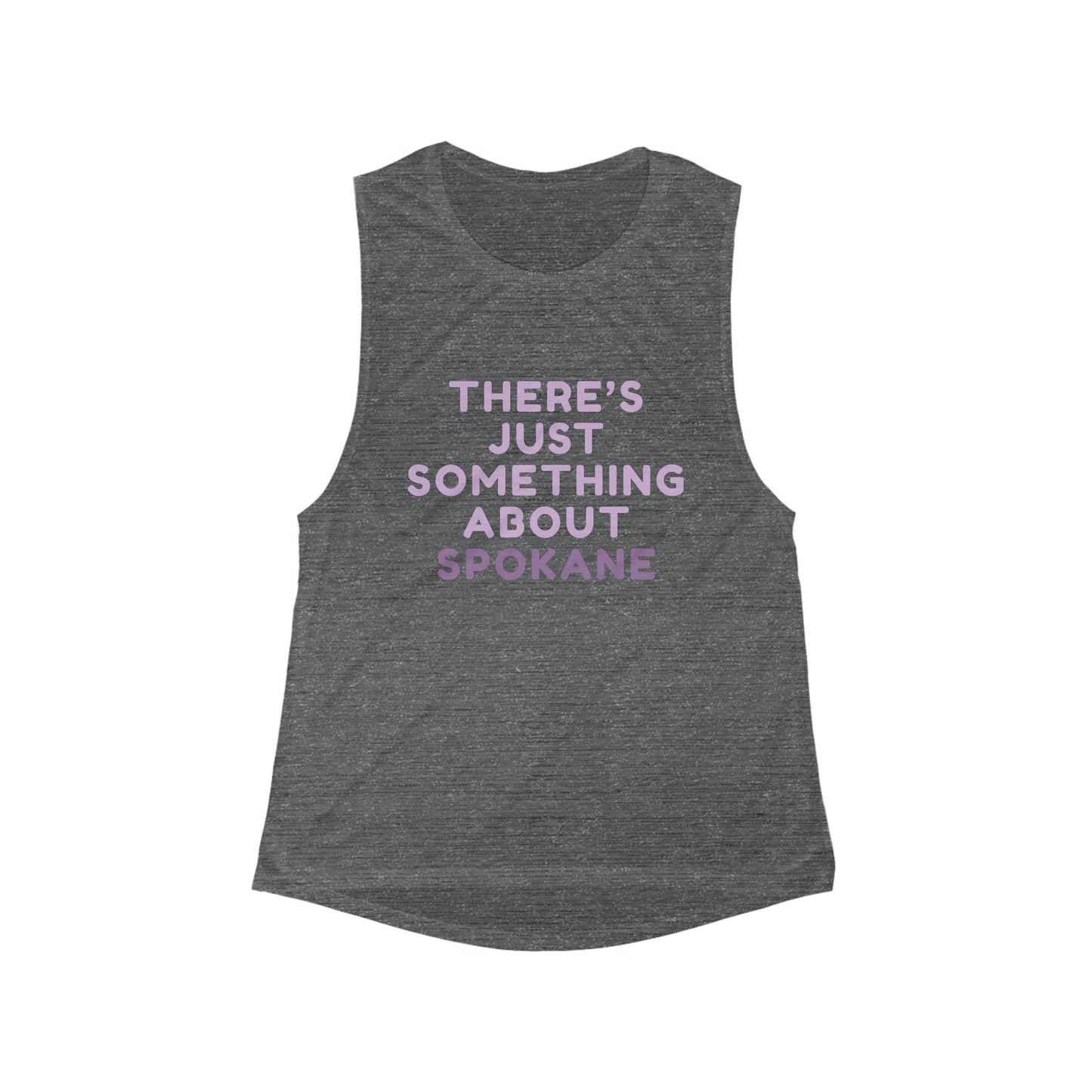 Spokane Graphic Tank Top — "There's Just Something About Spokane" Women's Scoop Muscle Tank