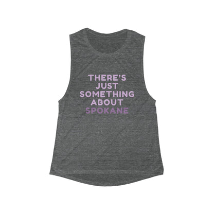 Spokane Graphic Tank Top — "There's Just Something About Spokane" Women's Scoop Muscle Tank