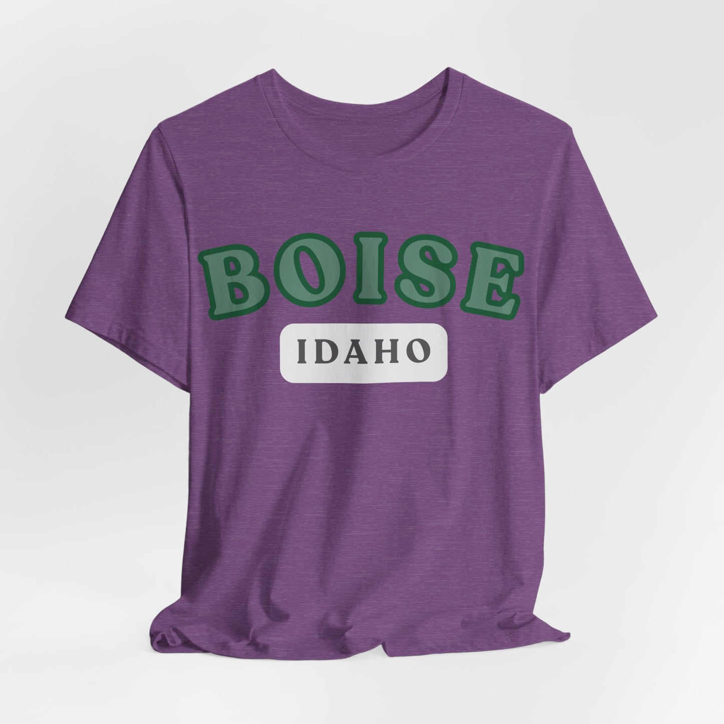 Boise Idaho Retro Collegiate T-Shirt — Vintage Green City Tee