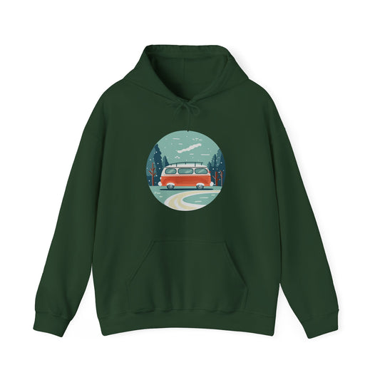 Cozy Retro Van Hoodie | Travel-Inspired, Chill Days | True North