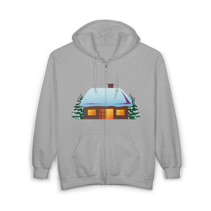 Cozy Winter Hoodie | Cabin Design Zip Sweatshirt for Holiday Apparel | True North