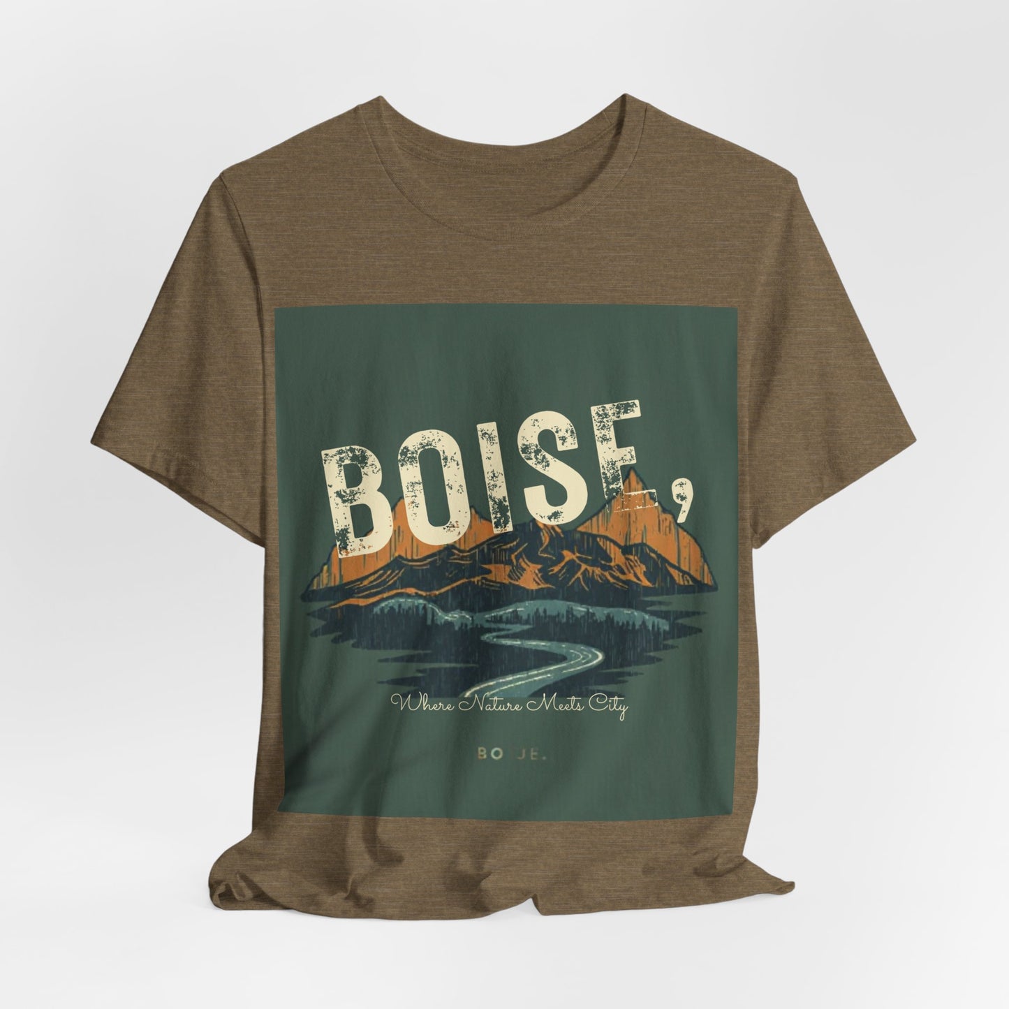 Boise Vintage Mountain Tee — Scenic River Adventure Graphic T-Shirt