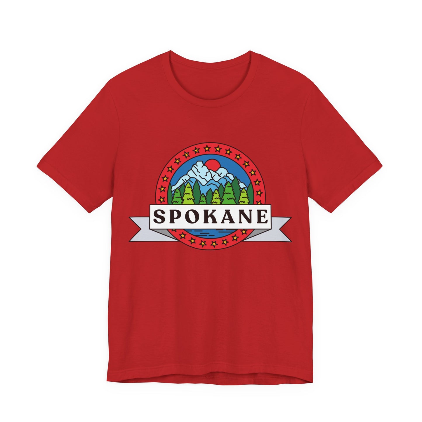Spokane Mountain Badge T-Shirt – Scenic Riverfront Graphic Tee