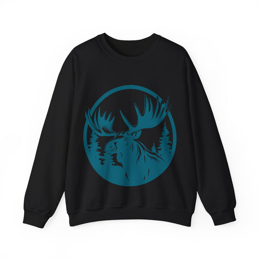Nature-Inspired Moose Crewneck Sweatshirt | Wildlife Enthusiasts | True North