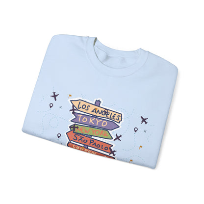 Travel Destination Crewneck Sweatshirt | Streetwear, Adventure Fashion, World Map Merch | True North