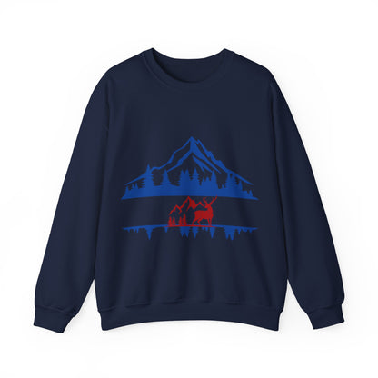 Nature-Inspired Graphic Crewneck Sweatshirt | Cozy Mountain Pullover | True North