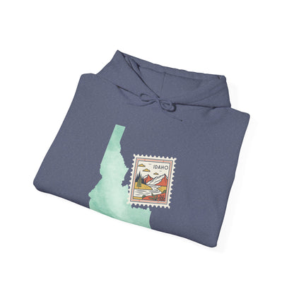 Idaho Postage Stamp Hoodie — Vintage State Travel Graphic Sweatshirt BOISE