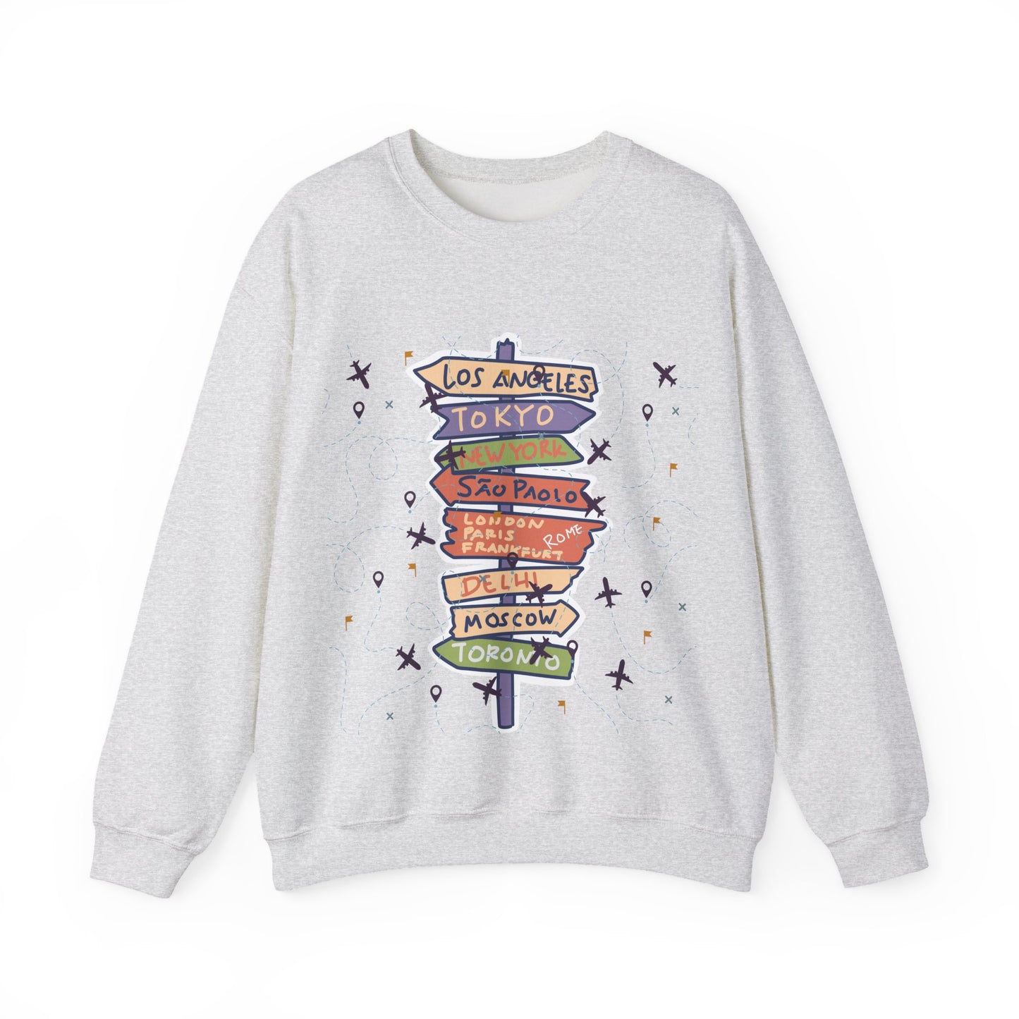 Travel Destination Crewneck Sweatshirt | Streetwear, Adventure Fashion, World Map Merch | True North