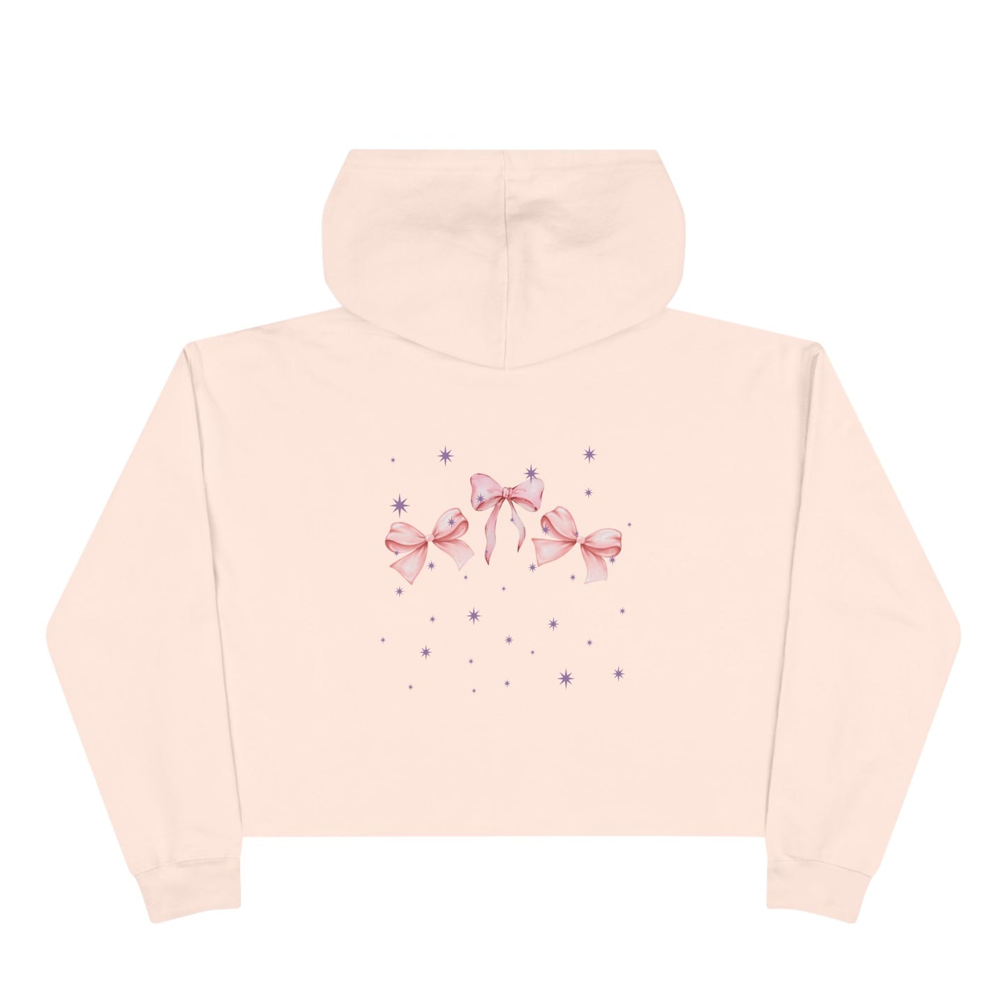 Pink Bow Crop Unisex Hoodie | Chic & Trendy Cozy Hoodie for Her | True North