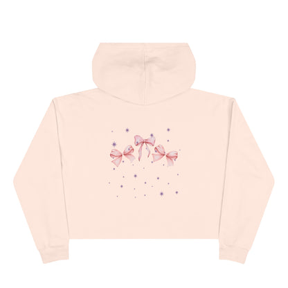 Pink Bow Crop Unisex Hoodie | Chic & Trendy Cozy Hoodie for Her | True North