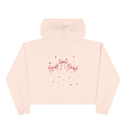 Pink Bow Crop Unisex Hoodie | Chic & Trendy Cozy Hoodie for Her | True North