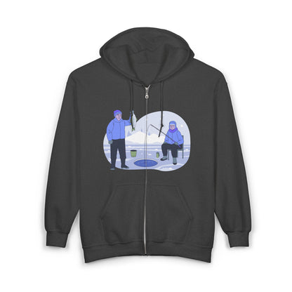 Funny Fishing Hoodie | Zip Sweatshirt for Ice Fishing & Outdoor Sports | True North