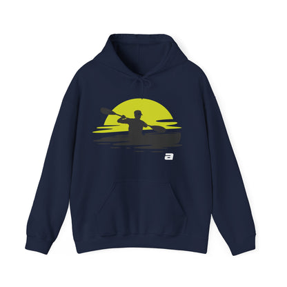 Sunset Kayaker Hooded Sweatshirt | Kayaking Lovers | True North