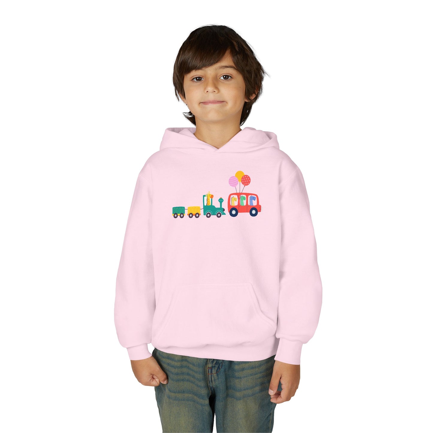 Fun Dinosaur Kids Party Hoodie | Train Design | True North