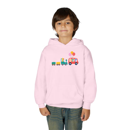 Fun Dinosaur Kids Party Hoodie | Train Design | True North