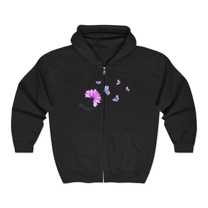 Butterfly Blossom Zip Hoodie |Floral Style | True North