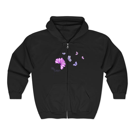 Butterfly Blossom Zip Hoodie |Floral Style | True North