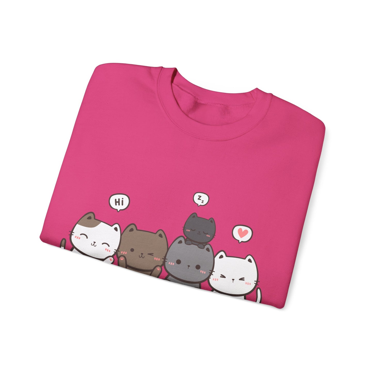 Cute Cat Crewneck Sweatshirt | Funny Animal Apparel and Kawaii Style | True North