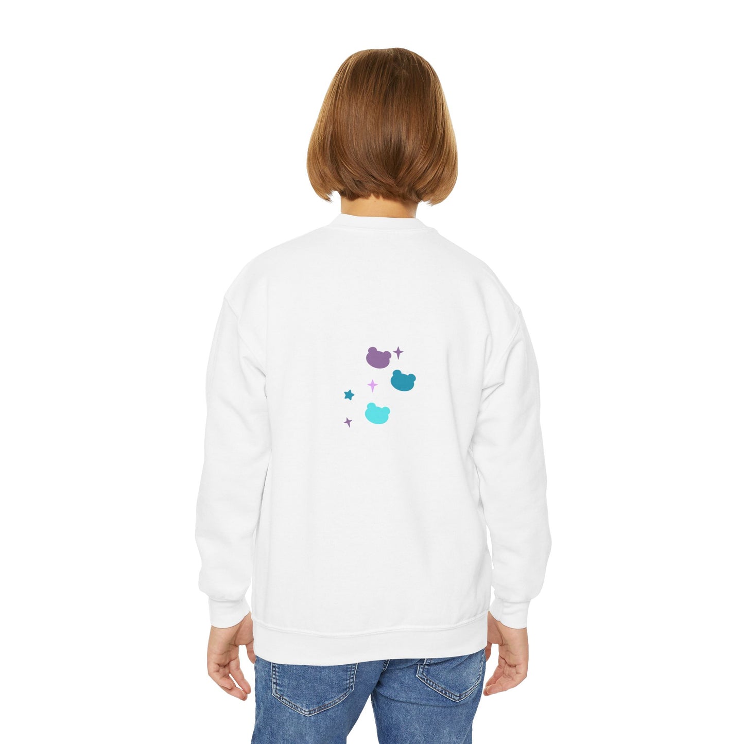 Youth Crewneck Sweatshirt with Cute Cat Design | Fall & Winter Fashion | True North