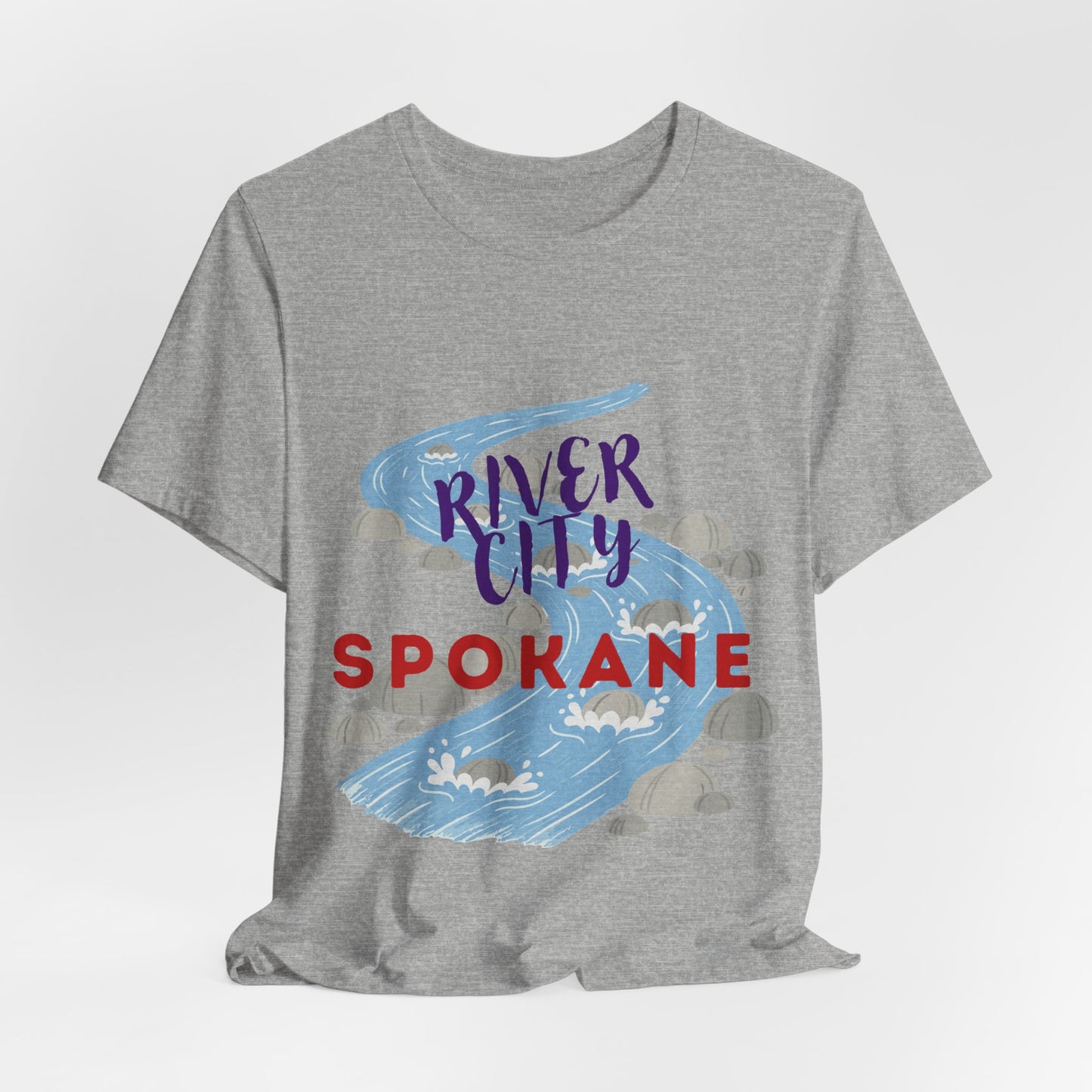 River City Spokane Graphic Tee — Watercolor River Design