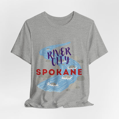 River City Spokane Graphic Tee — Watercolor River Design