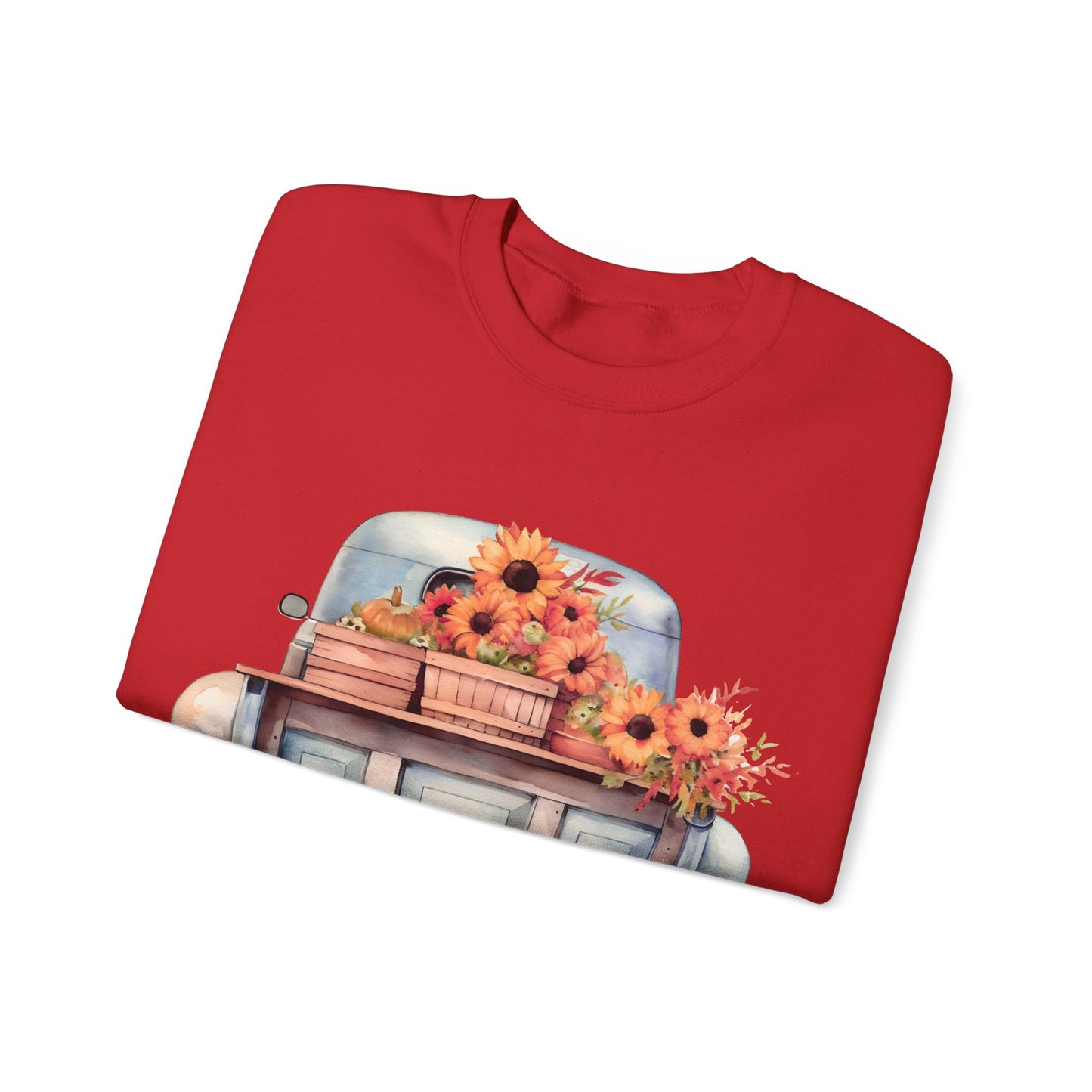 Fall Floral Truck Crewneck Sweatshirt | Autumn Apparel | True North