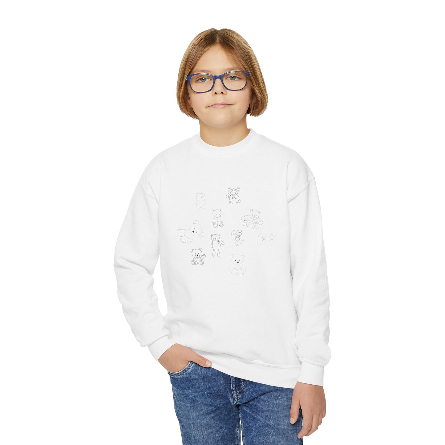 Cute Bear Graphic Youth Crewneck Sweatshirt | Cozy  Holidays | True North