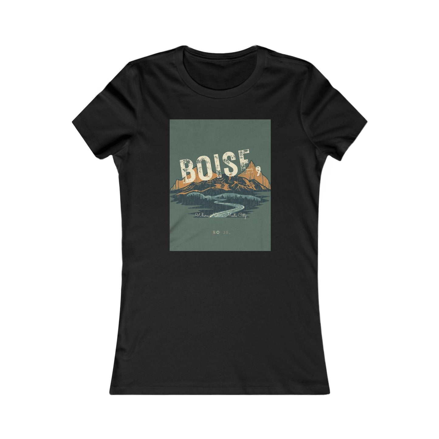 Boise Mountains Tee — Vintage Scenic Women's Graphic T‑Shirt