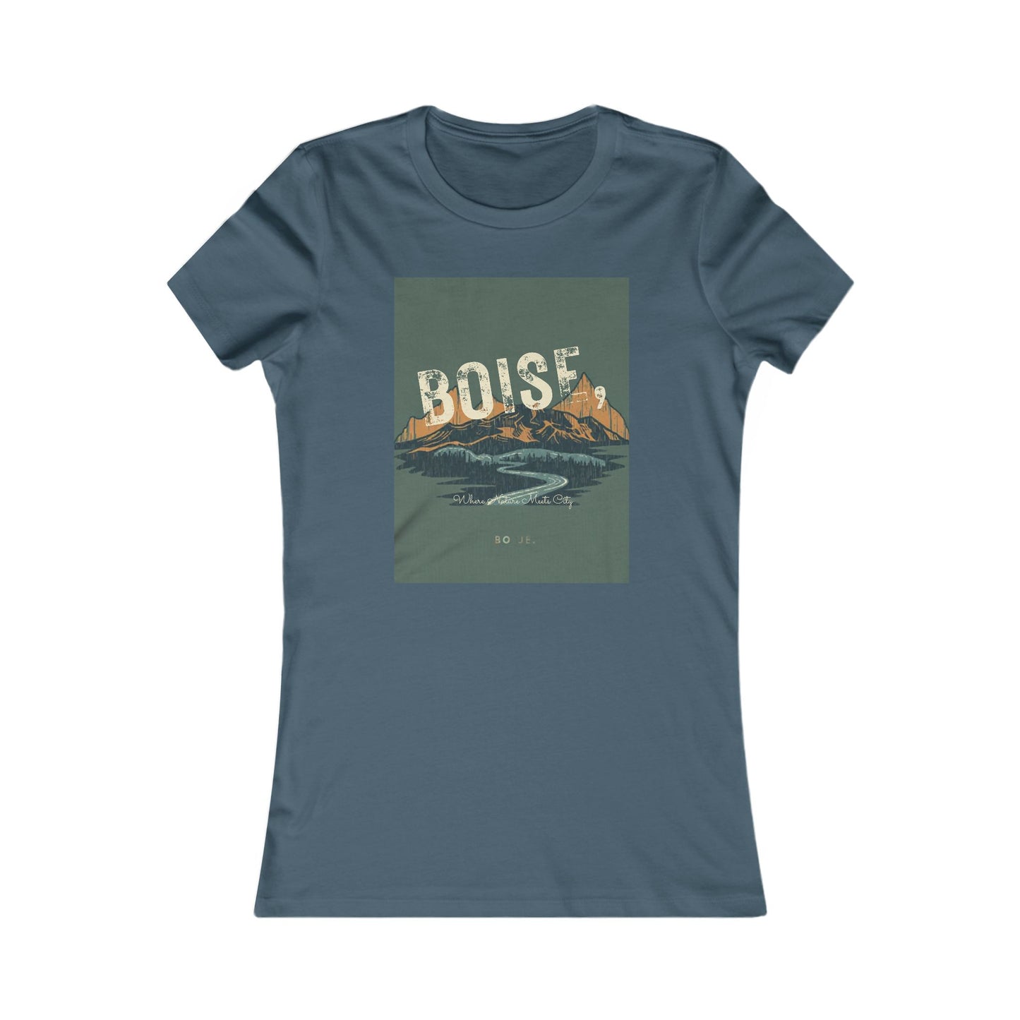 Boise Mountains Tee — Vintage Scenic Women's Graphic T‑Shirt