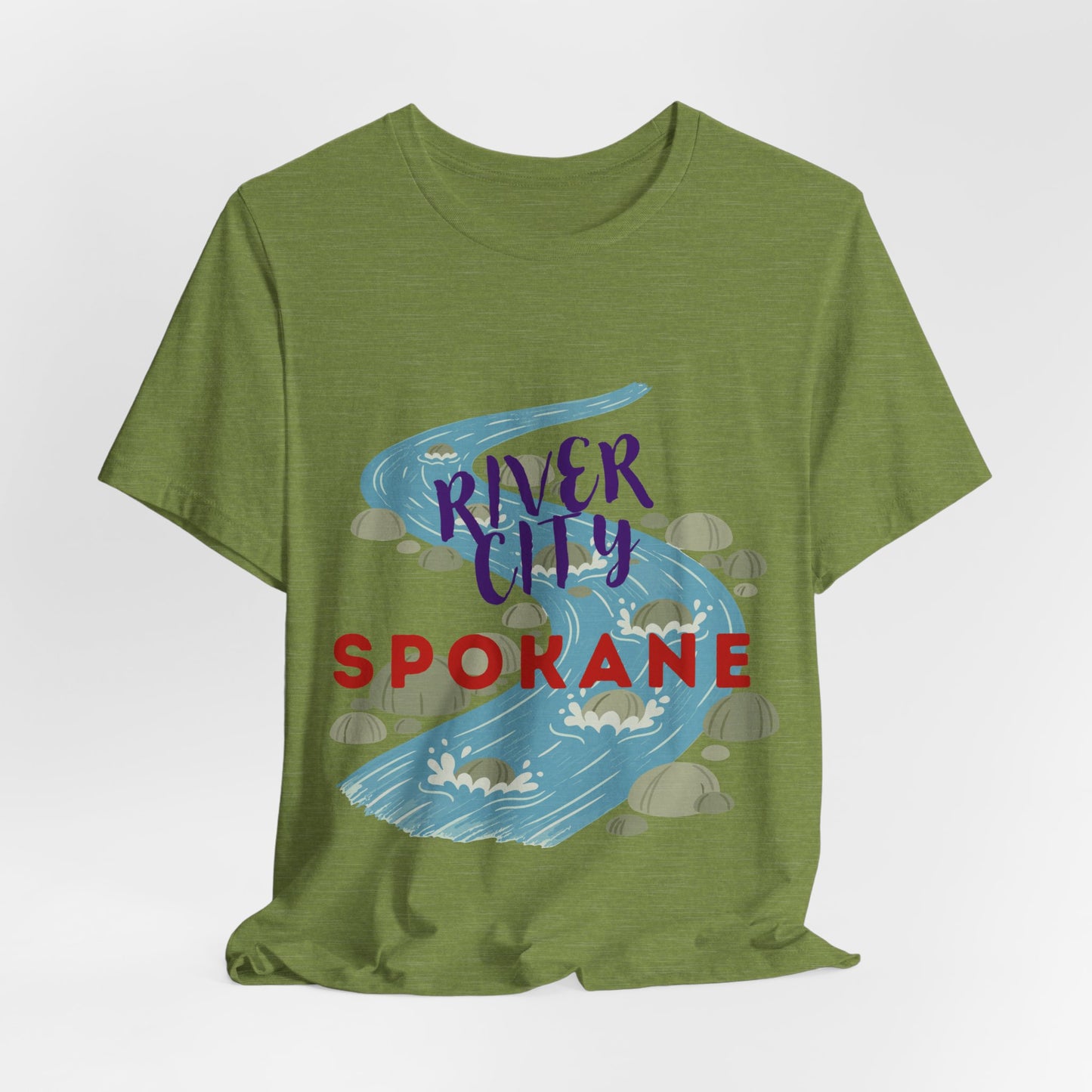 River City Spokane Graphic Tee — Watercolor River Design