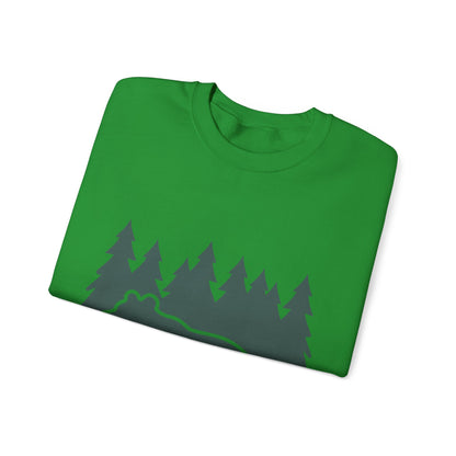 Cozy Bear Forest Crewneck Sweatshirt | Hiking, Camping, and Nature Lovers | True North