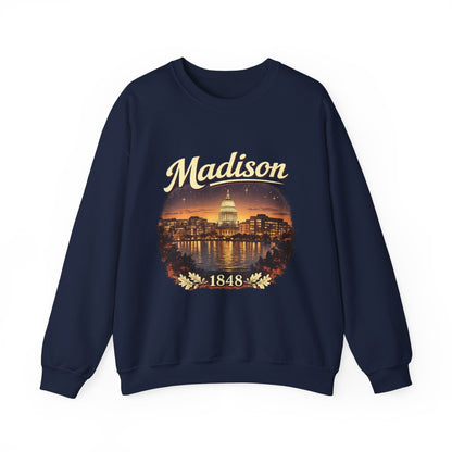 Madison Capitol Skyline Unisex Sweatshirt | Soft Cotton Fit | True North