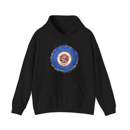 Minnesota State Flag Hoodie — Retro Watercolor Circle Design DULUTH