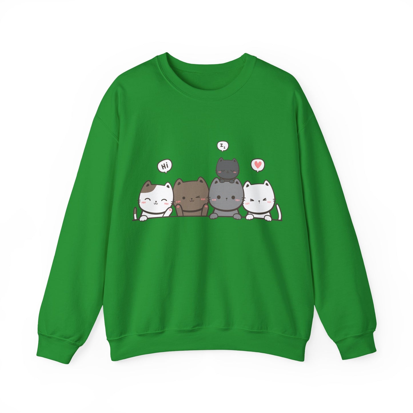 Cute Cat Crewneck Sweatshirt | Funny Animal Apparel and Kawaii Style | True North