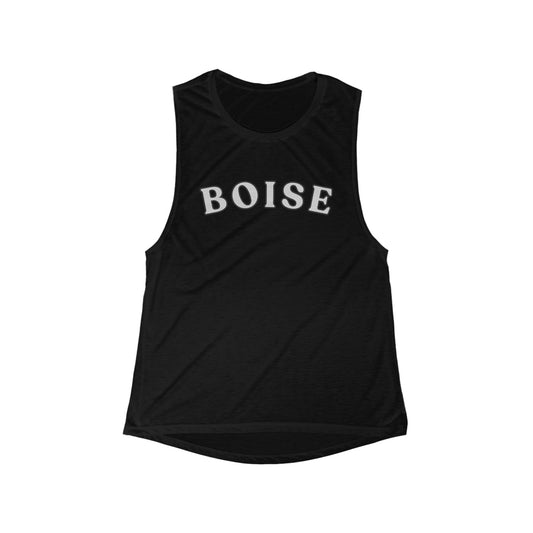 Boise Women's Scoop Muscle Tank - Casual City Name Graphic Tank Top