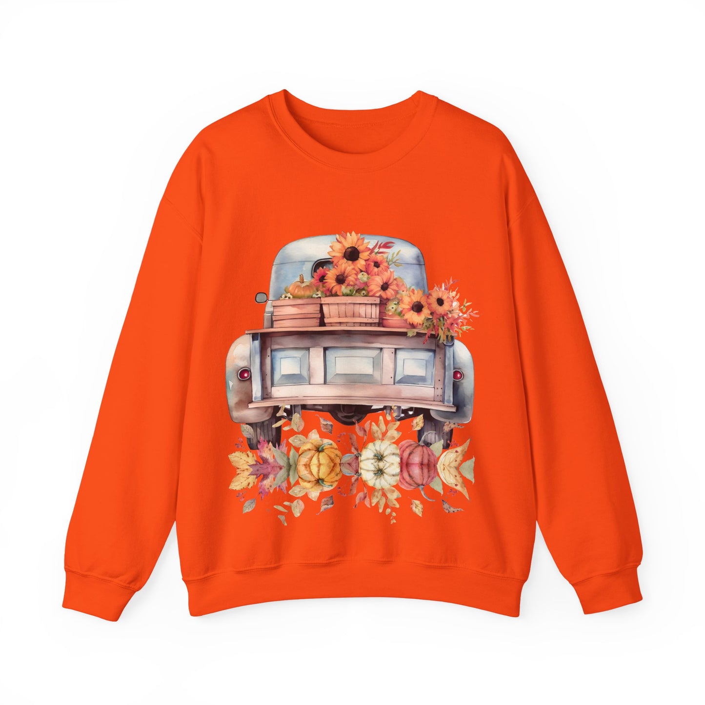 Fall Floral Truck Crewneck Sweatshirt | Autumn Apparel | True North